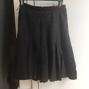 Mid length suede navy skirt
